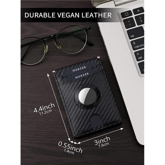 AirTag Wallet Men Slim Minimalist Bifold Wallet With AirTag Holder RFID Blocking - Picture 6 of 7